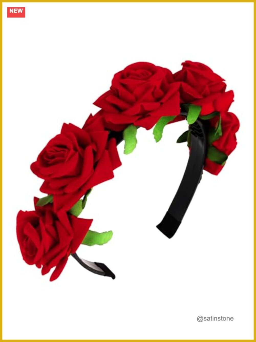 Rose Flower Headband Floral Crown Headpiece for Halloween Prom